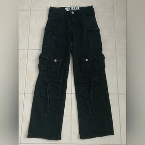 VIP Women's Black Baggy Cargo Pants